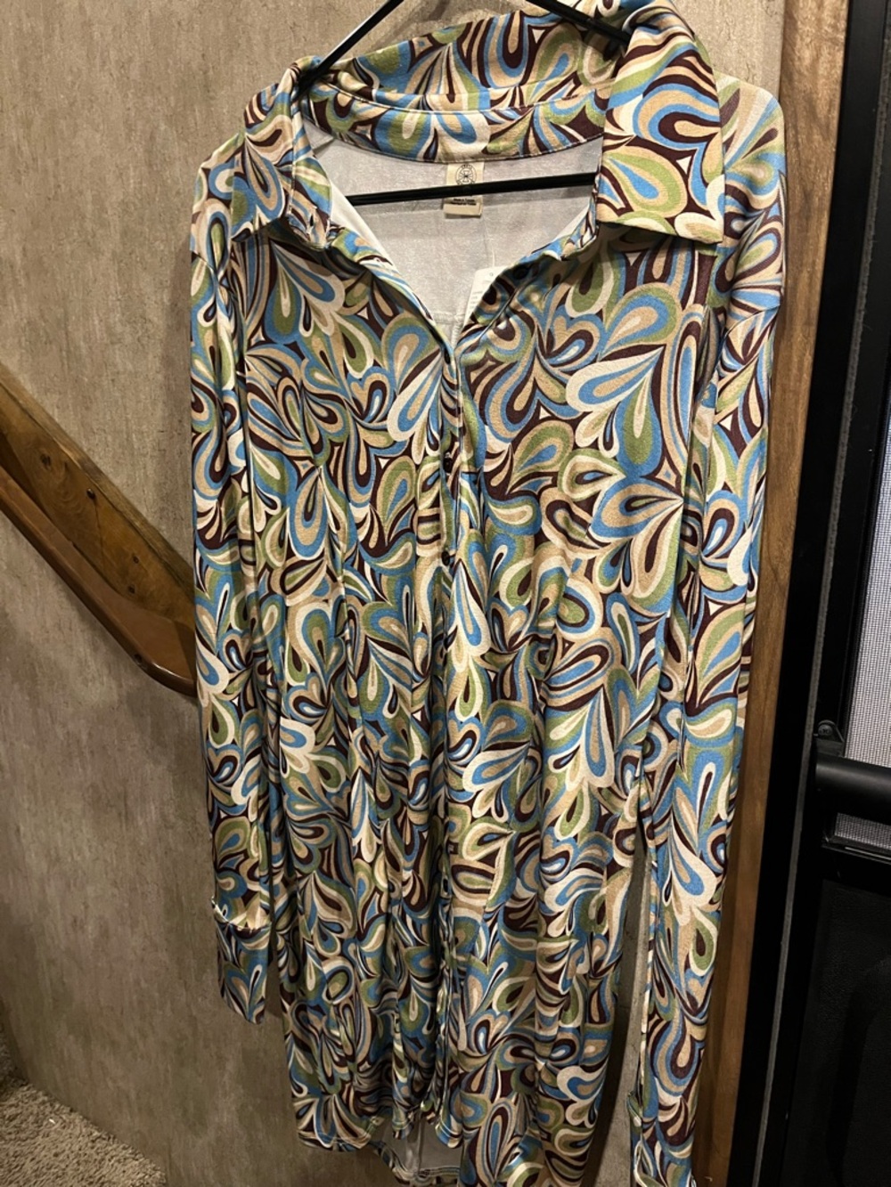 NWT Urban Outfitters Women's Abstract Teardrop Print Button-Front Mini Dress